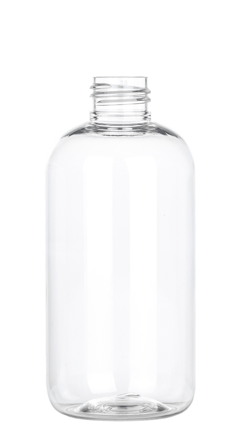 Clear PET Boston Round bottle